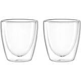 LEONARDO DUO Doppelwandbecher 2er Set, Glas für Tee, Espresso oder Doppio, Heissgetränk Tasse, Höhe 7,1 cm, 100 ml, Glas, 053059