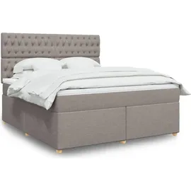 vidaXL Boxspringbett mit Matratze Taupe 180x200 cm Stoff