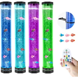 VEVOR Lavalampe 80cm 6x Fische Blasenlichtlampe 16 Farbeffekte Fernbedienung