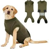 Hjumarayan OP Body Hund Kastration - OP Anzug Hund | Alternative zum Halskragen | Atmungsaktiv, Weich & Elastisch | Verhindert Lecken & Kratzen | Für Rüden & Hündin, Armeegrün XL