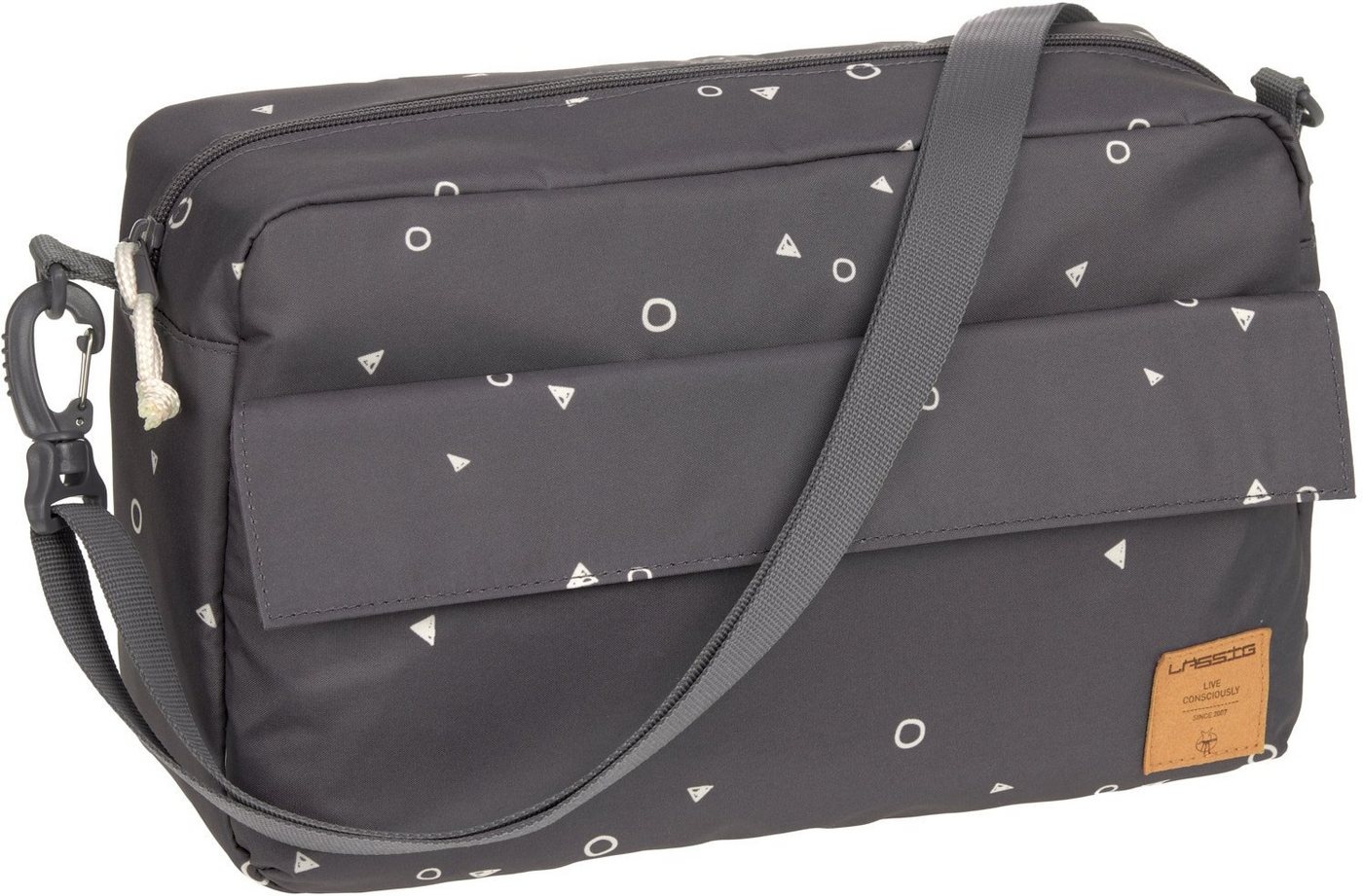 LÄSSIG Kinderwagen-Tasche Casual, Buggy Organizer Bag, Universe Anthracite, für Kinderwagen oder Buggy; PETA-approved vegan grau