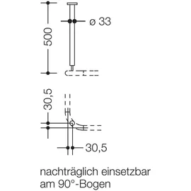 Hewi 801 Deckenabhängung 500 mm weiß