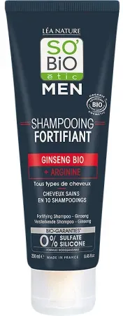 So'Bio Étic Men Kräftigendes Shampoo Mit Bio Ginseng + Arginin Tube 250ml