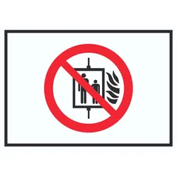 Aufzug im Brandfall nicht benutzen Symbol Schild A0 (841x1189mm)