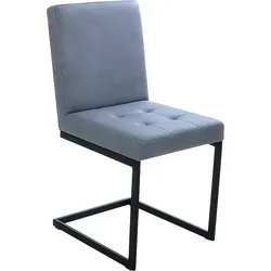 Freischwinger K+W KOMFORT & WOHNEN, blau (ocean 52), , Microfaser, Stühle, Freischwingergestell aus Vierkantrohr schwarz, hoher Sitzkomfort