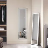 Ganzkörperspiegel mit 3 Farben led Beleuchtung Standspiegel weiß Wandspiegel Modern 150x40x3.5cm - Sonni