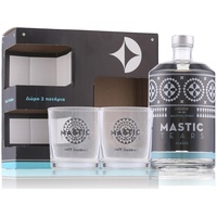 Mastic Tears Classic Mastiha Spirit 24% Vol. 0,7l in Geschenkbox mit 2 Gläsern