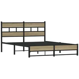 vidaXL Metallbett 140 x 190 cm Sonoma-Eiche