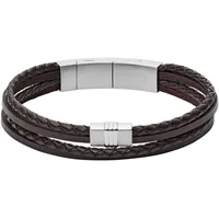 Fossil Herren Armband Leder braun JF02934040 Größe 175-190 mm