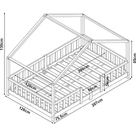 [en.casa] Kinderbett Treviolo 120x200 cm Holzfarben