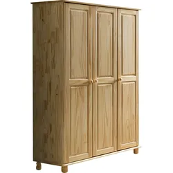 Kleiderschrank HOME AFFAIRE "Chur", beige (natur), B:120cm H:178cm T:52cm, Massivholz, Schränke, Drehtürenschrank Kleiderschrank, Gefertigt aus massivem Kieferholz
