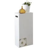 Yamazaki 3455 TOWER Toilettenpapierspender, weiß, Stahl, Minimalistisches Design, 23 x 12,5 x 48 cm (LxBxH)