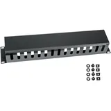 HMF 65452-02 Kabelmanagement mit Abdeckung für Serverschrank 19 Zoll 2 HE Schwarz