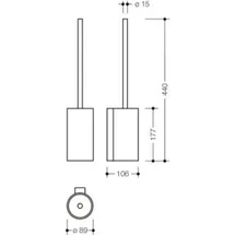 Hewi WC-Bürstengarnitur System 162 Schwarz