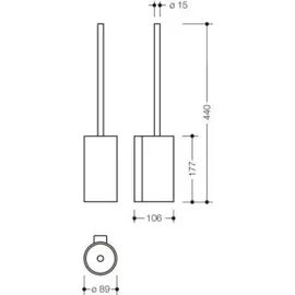 Hewi WC-Bürstengarnitur System 162 Schwarz