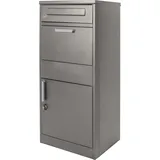 Wiltec Paketkasten Standbriefkasten grau 50x37x11cm Paketbox Zuhause, Stahl