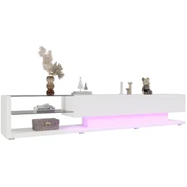 Okwish TV-Schrank Lowboard 170x38x36 cm Weiß Spanplatte