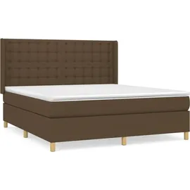 vidaXL Boxspringbett mit Matratze Dunkelbraun 180x200 cm Stoff