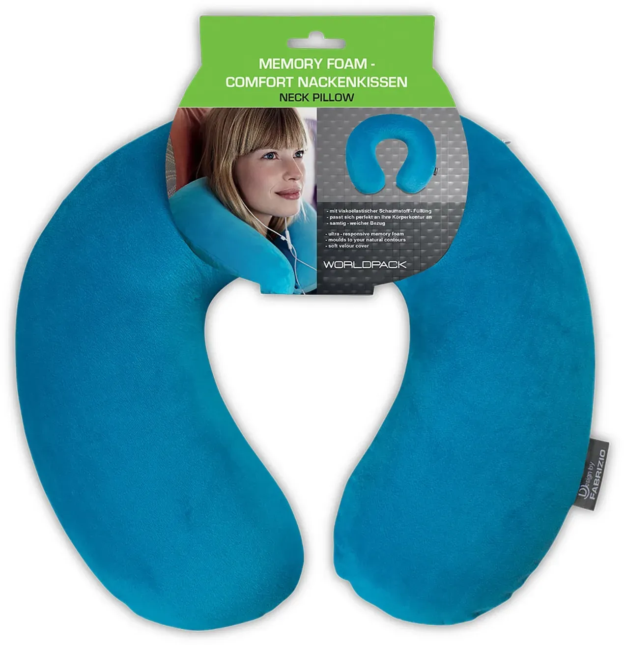Worldpack Nackenkissen Memory Foam blau