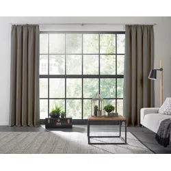 Vorhang WIRTH "Dim out" Gr. 2, grau, B:145cm H:180cm, Polyester, Gardinen