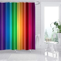 Duschvorhang 200x200 Regenbogen Duschrollo Wasserabweisend Anti-Schimmel mit 12 Duschvorhangringen, 3D Bedrucktshower Shower Curtains, für Duschrollo für Badewanne Dusche