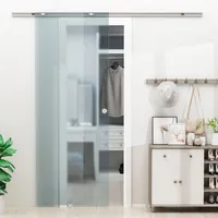 Homcom Glasschiebetür rechts 90 x 205 cm weiß