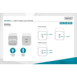 Digitus DA-10063 Ladeadapter Weiß 65 W