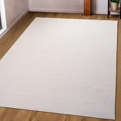 Teppich MY HOME "Pieter" Gr. 31, beige (creme), B:280cm H:9mm L:380cm, Kunstfaser, Teppiche, mit besonders weichem Flor, Kurzflor, Design-Teppich, Melange-Effekt