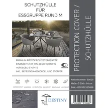 Destiny Gartenmöbel-Schutzhülle Ø 200 cm x 94 cm Grau