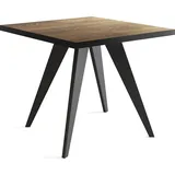 Quadratischer Ausziehbarer Esstisch Quadro 100-200 cm - Industrial Esszimmertisch mit Schwarzen Holzbeinen für 4-8 Personen - Loft-Stil Küchentis... - Braun