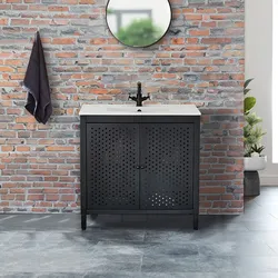 Beswick Schwarz Metal Vanity Unit with Basin - Choice of width