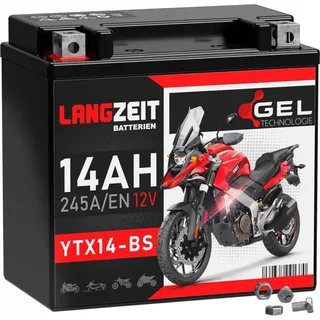 Langzeit Gel Motorradbatterie YTX14-BS 14Ah 12V