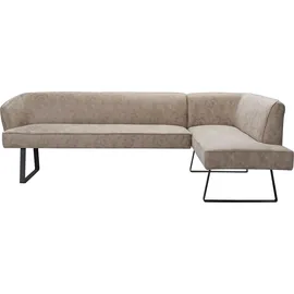 exxpo - sofa fashion Eckbank EXXPO - SOFA FASHION "Americano", braun (cappuccino), B:249cm H:83cm T:157cm, Sitzbänke, Eckbank, mit Keder und Metallfüßen, Bezug in verschiedenen Qualitäten, Topseller