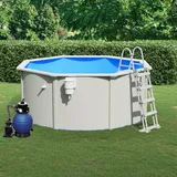 vidaXL Pool 300 x 120 cm weiß inkl. Sandfilterpumpe und Leiter 3098051