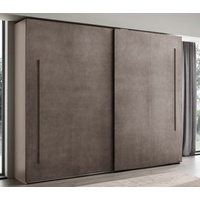 Casa Padrino Luxus Schlafzimmerschrank Grau 295 x 68 x H. 250 cm - Massivholz Kleiderschrank mit 2 Schiebetüren - Schlafzimmer Möbel - Luxus Qualität