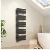 EMKE Badheizkörper 130x40cm Schwarz Handtuchwärmer für Badezimmer Handtuchtrockner,