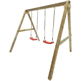 maxplay Doppelschaukel mit Kletterseil Rot