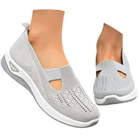 Orthopädische Schuhe Damen Sneaker, Schuhe ohne Schnürung für Handsfree Cushion Slip On rutschfeste Walkingschuhe Turnschuhe Leicht Bequeme Erhöhte Füße Sommer Gesundheitsschuhe Barfußschuhe Leichte - 39 EU
