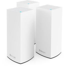 Linksys Atlas 6 Mesh-WiFi 6-System – Dual-Band AX3000 WLAN Router Extender mit 4-mal höherer Geschwindigkeit bis zu 3,0 Gbit/s – mehr als 75 Geräte und 558 m2 Funkabdeckung – 3er-Pack, Weiß