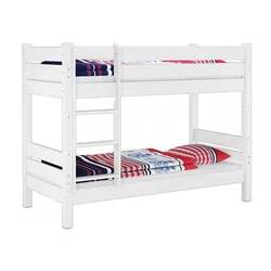 Erst-Holz Stockbett mit Überlänge 80x220 Etagenbett Hochbett weiß teilbar 2 Rollroste 60.16-08-220WT80