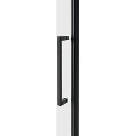 Beliani Tocantins Duschkabine mit Pendeltür 90 x 190 cm Schwarz/Klarglas Fünfeck