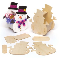 Bastelset Schneemann aus Holz zum Füllen (pro Set 4) Basteln mit Holz