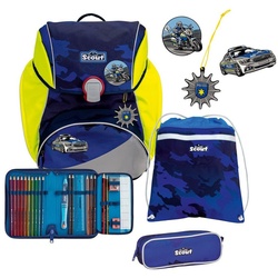 Scout Schulranzen Alpha DIN - Schulranzen Set 4 tlg. (1-tlg) blau