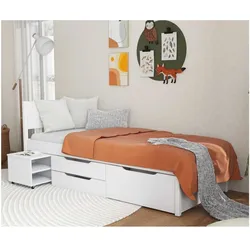 Inter Link Bett mit Stauraum Efetivo inkl. Nachtkommode und Lattenrost 90x200 cm