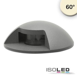 ISOLED Bodeneinbaustrahler rund 1SIDE 60mm schwarz 12-24V IP67 3W 60° warmweiß EEK G [A-G]