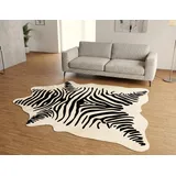 generisch Kuhfell Stierfell Teppich Creme Weiß mit schwarzem Zebra Print ca. 190 x 170 cm aus Brasilien Kuhfell Zebra