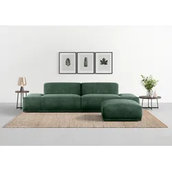 Big-Sofa TRENDMANUFAKTUR "Braga, toller Sitzkomfort, Designsofa", grün (winter moss), B:300cm H:72cm T:107cm, Sofas, in moderner Optik, mit hochwertigem Kaltschaum