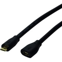 Logilink USB-Kabel USB 2.0 USB-Micro-B Stecker, USB-Micro-B Buchse 0.50m Schwarz