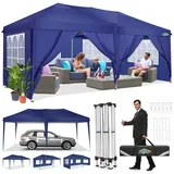 COBIZI Faltpavillon 3x6 Pavillon Wasserdicht Winterfest Pop Up Pavillon Klappbar 3x6 Zelt mit 6 Seitenwnden 3 Höhenverstellbar UV-Schutz Gardenpavillon Partyzelt für Markt, Freien Event (Navy blau)