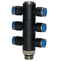 Riegler T-Mehrfachverteiler »Blaue Serie«, 6-fach drehbar, G 1/4 a.